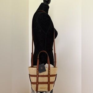Classic Brown and Tan Leather Tote with Structured Design
